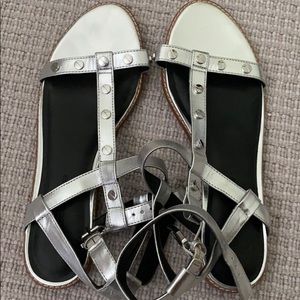 rebecca minkoff Sandy Sandal in Silver Metallic